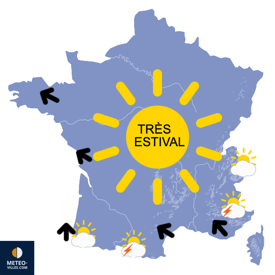 Carte de prévisions du temps du Samedi 23 mai 2026