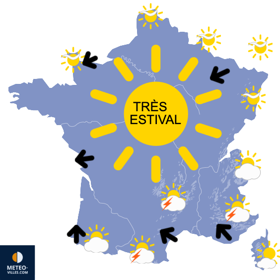 Carte de prévisions du temps du Dimanche 24 mai 2026
