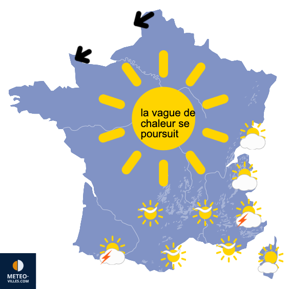 Carte de prévisions du temps du Samedi 23 mai 2026