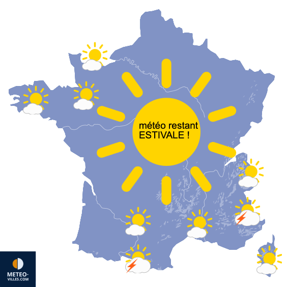 Carte de prévisions du temps du Samedi 23 mai 2026