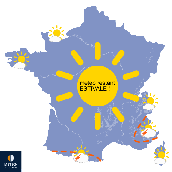 Carte de prévisions du temps du Lundi 25 mai 2026