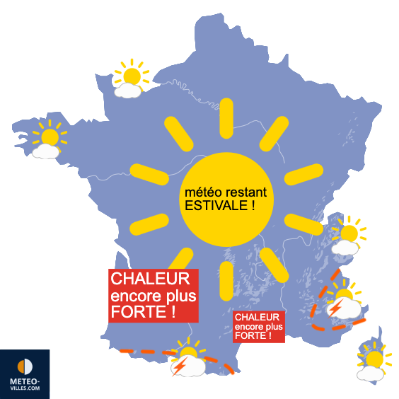 Carte de prévisions du temps du Lundi 25 mai 2026