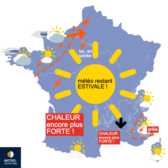 Carte de prévisions du temps du Jeudi 28 mai 2026