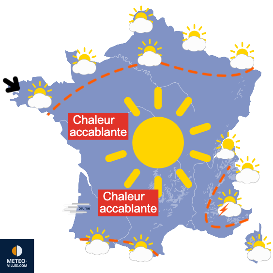 Carte de prévisions du temps du Mardi 26 mai 2026