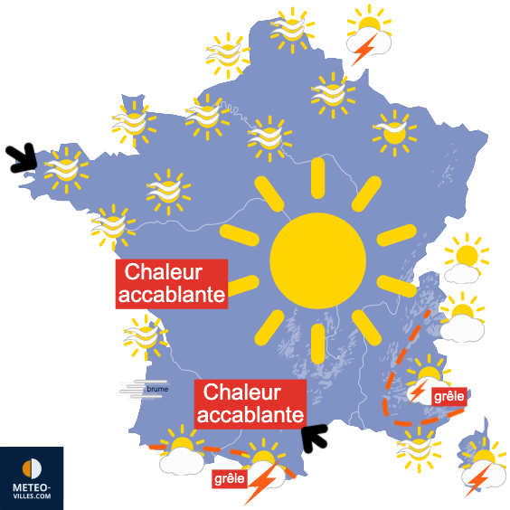 Carte de prévisions du temps du Jeudi 28 mai 2026