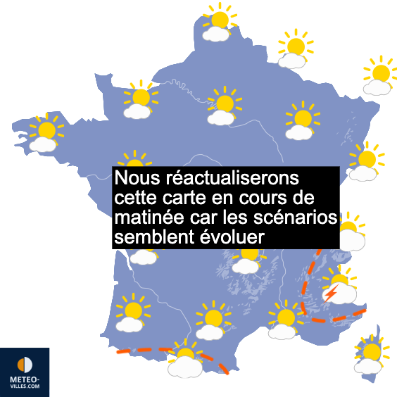 Carte de prévisions du temps du Samedi 30 mai 2026