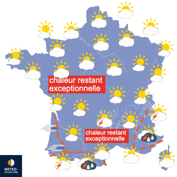 Carte de prévisions du temps du Mardi 26 mai 2026