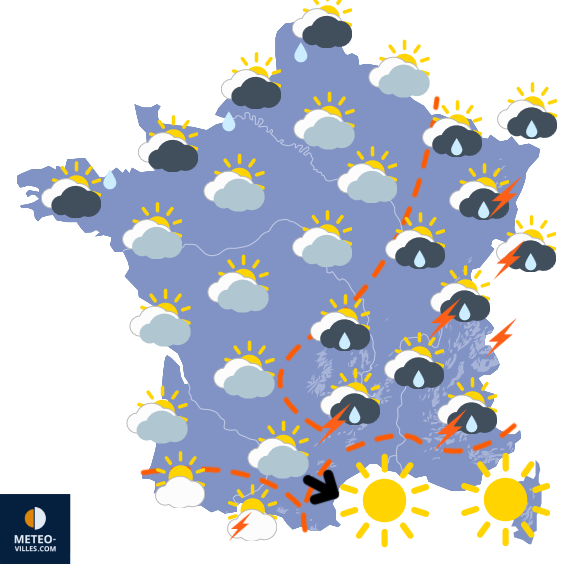 Carte de prévisions du temps du Vendredi 29 mai 2026