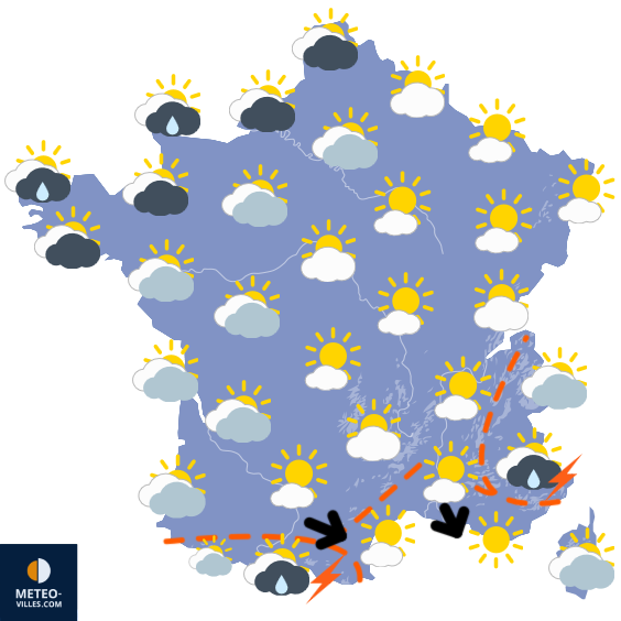 Carte de prévisions du temps du Jeudi 28 mai 2026