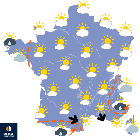Carte de prévisions du temps du Dimanche 31 mai 2026