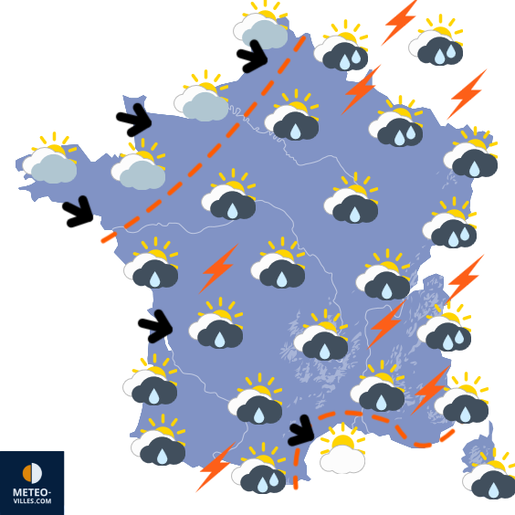 Carte de prévisions du temps du Jeudi 28 mai 2026