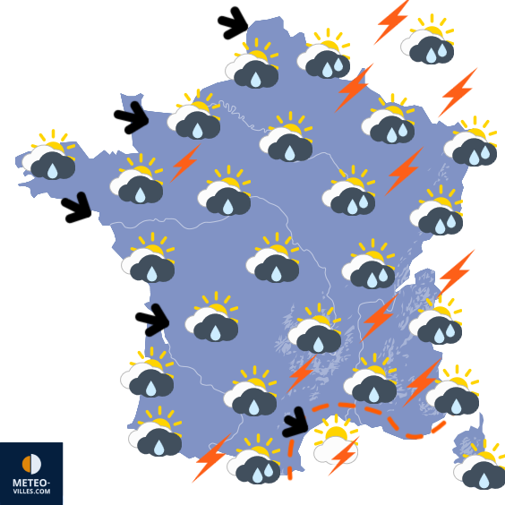 Carte de prévisions du temps du Vendredi 29 mai 2026