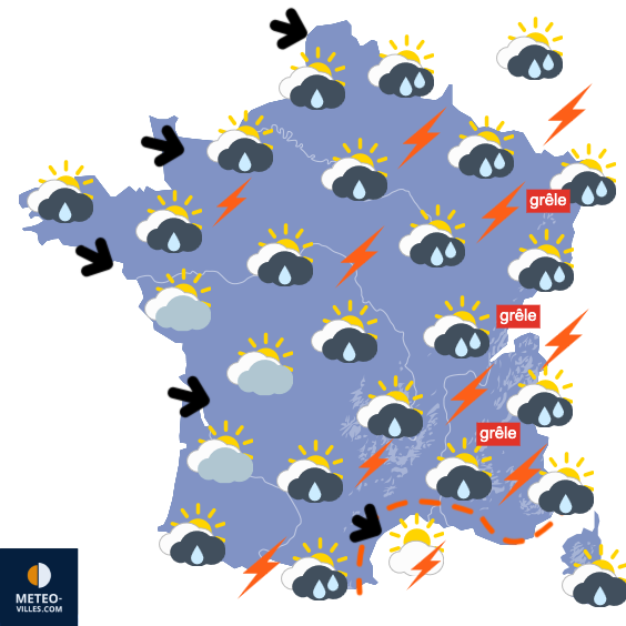 Carte de prévisions du temps du Samedi 30 mai 2026