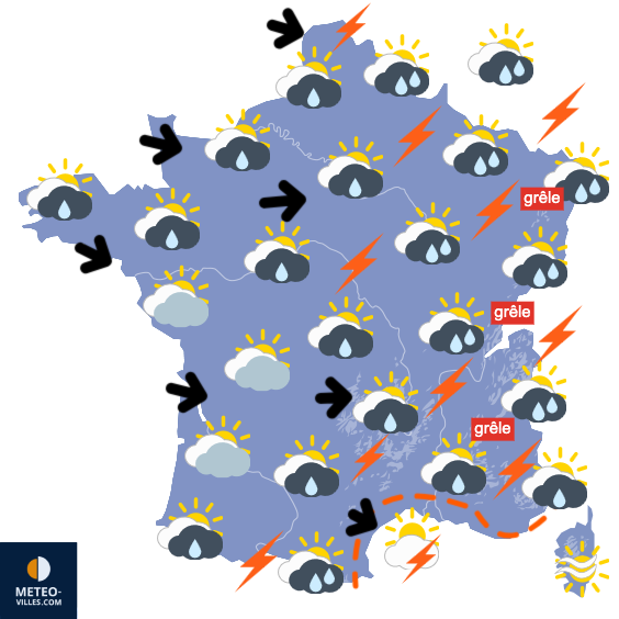 Carte de prévisions du temps du Dimanche 31 mai 2026