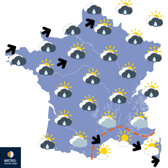 Carte de prévisions du temps du Vendredi 29 mai 2026