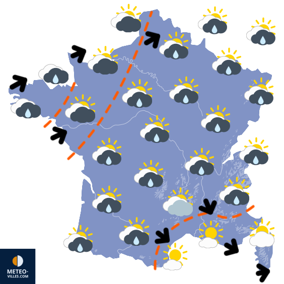 Carte de prévisions du temps du Samedi 30 mai 2026