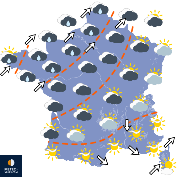 Carte de prévisions du temps du Mercredi 3 juin 2026