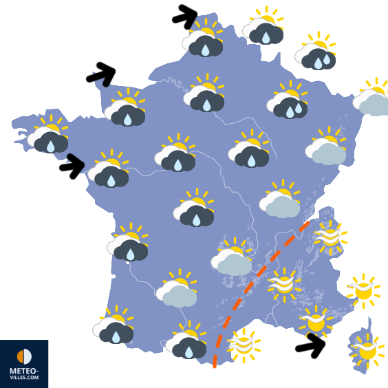 Carte de prévisions du temps du Samedi 30 mai 2026