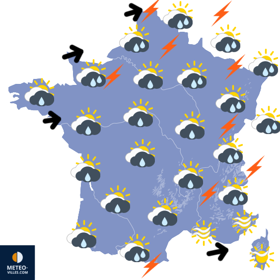 Carte de prévisions du temps du Dimanche 31 mai 2026