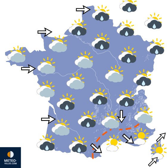 Carte de prévisions du temps du Jeudi 4 juin 2026