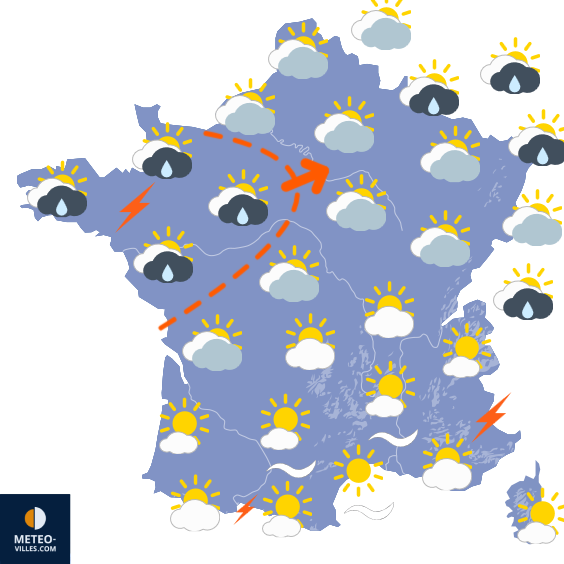 Carte de prévisions du temps du Samedi 6 juin 2026