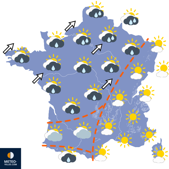 Carte de prévisions du temps du Mercredi 3 juin 2026