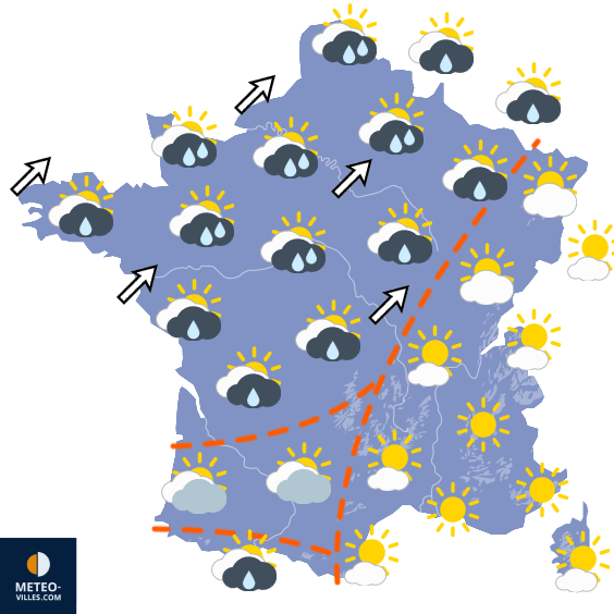 Carte de prévisions du temps du Jeudi 4 juin 2026
