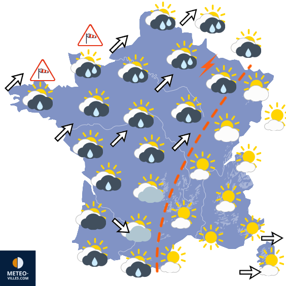 Carte de prévisions du temps du Samedi 6 juin 2026