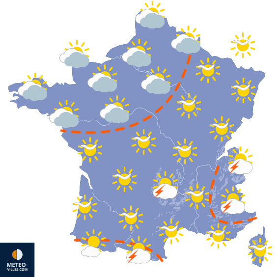 Carte de prévisions du temps du Dimanche 31 mai 2026