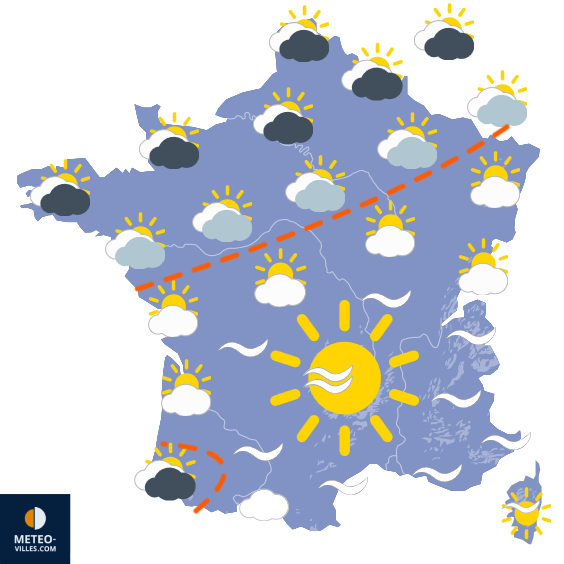 Carte de prévisions du temps du Dimanche 7 juin 2026