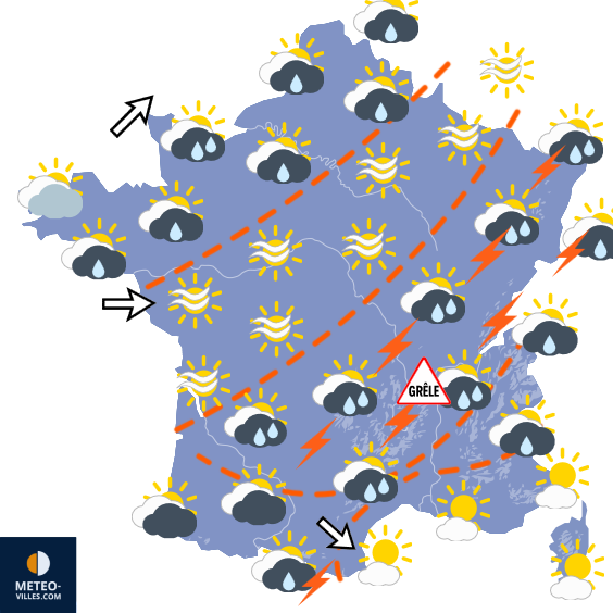 Carte de prévisions du temps du Vendredi 5 juin 2026
