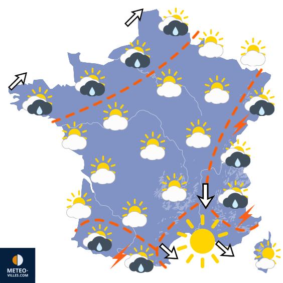 Carte de prévisions du temps du Jeudi 4 juin 2026