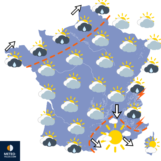 Carte de prévisions du temps du Vendredi 5 juin 2026