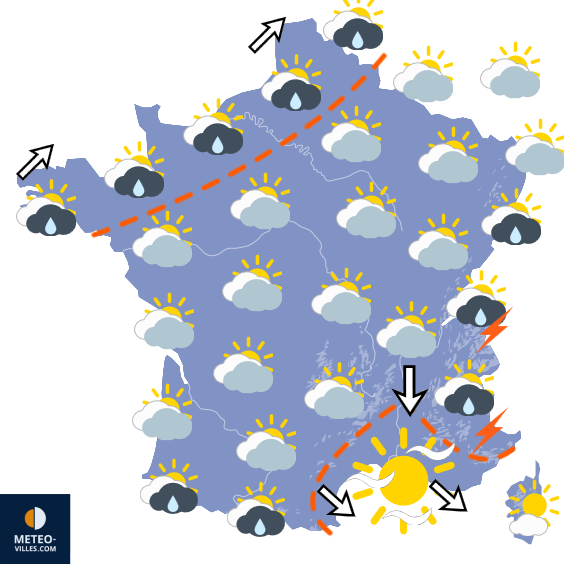 Carte de prévisions du temps du Samedi 6 juin 2026