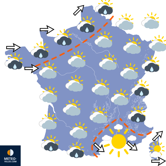 Carte de prévisions du temps du Dimanche 7 juin 2026