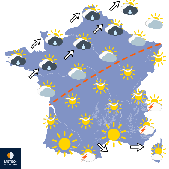 Carte de prévisions du temps du Jeudi 4 juin 2026