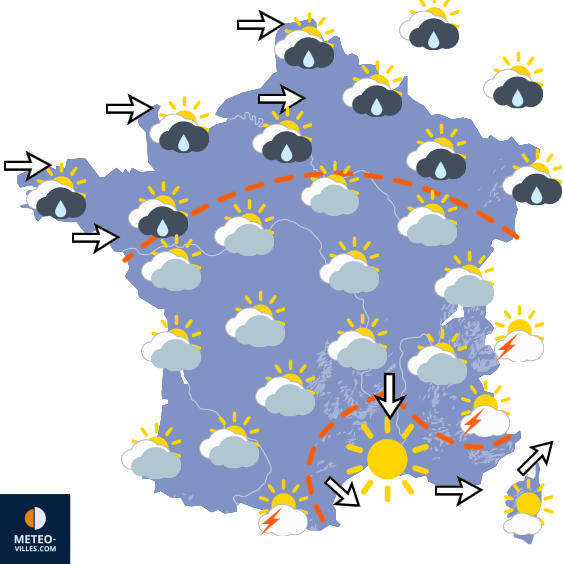 Carte de prévisions du temps du Samedi 6 juin 2026