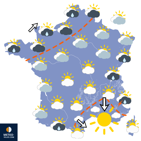 Carte de prévisions du temps du Samedi 6 juin 2026