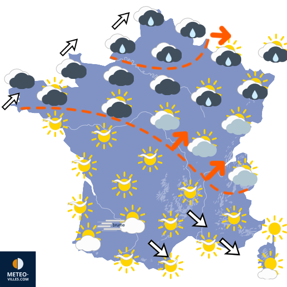 Carte de prévisions du temps du Mercredi 10 juin 2026