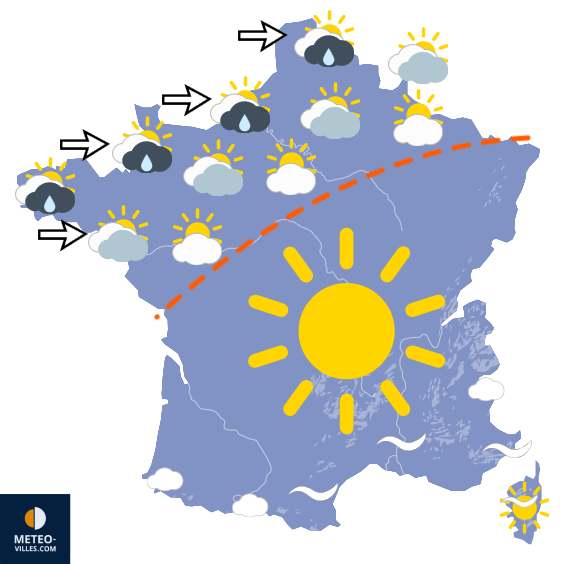 Carte de prévisions du temps du Samedi 6 juin 2026