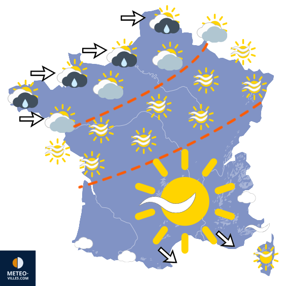 Carte de prévisions du temps du Samedi 6 juin 2026