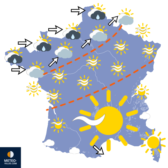 Carte de prévisions du temps du Dimanche 7 juin 2026