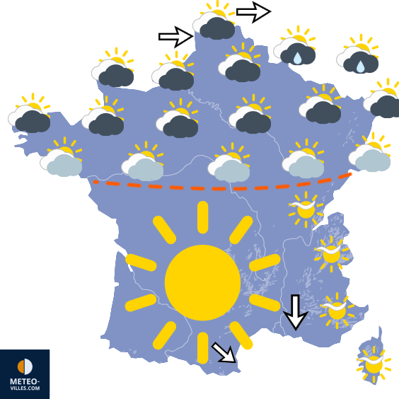Carte de prévisions du temps du Mardi 9 juin 2026