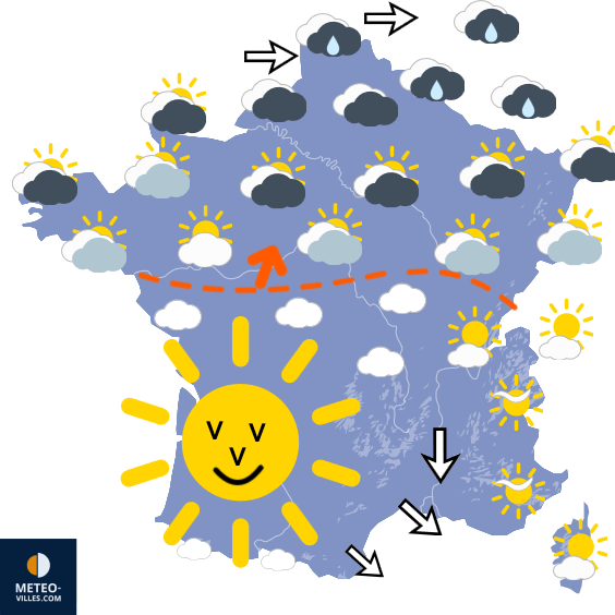 Carte de prévisions du temps du Mercredi 10 juin 2026