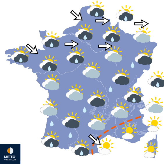 Carte de prévisions du temps du Samedi 6 juin 2026