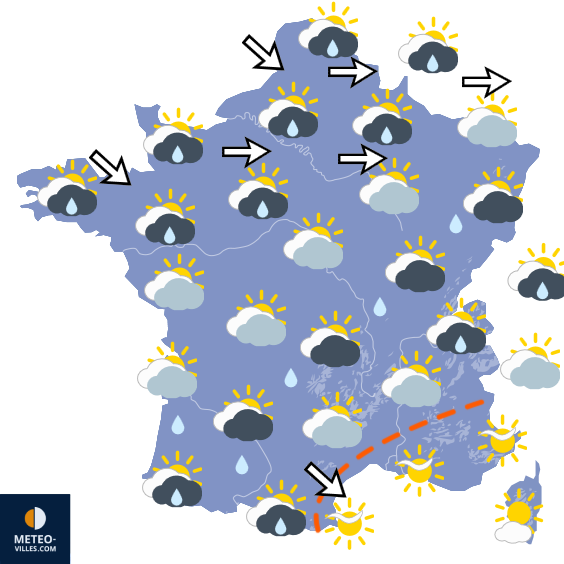 Carte de prévisions du temps du Samedi 6 juin 2026