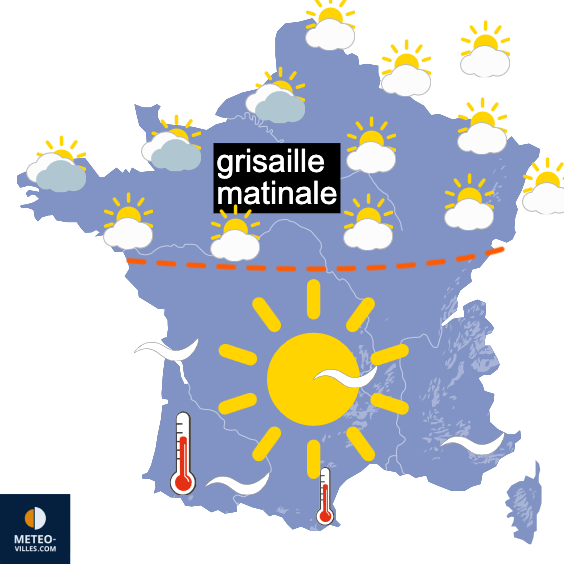 Carte de prévisions du temps du Samedi 13 juin 2026