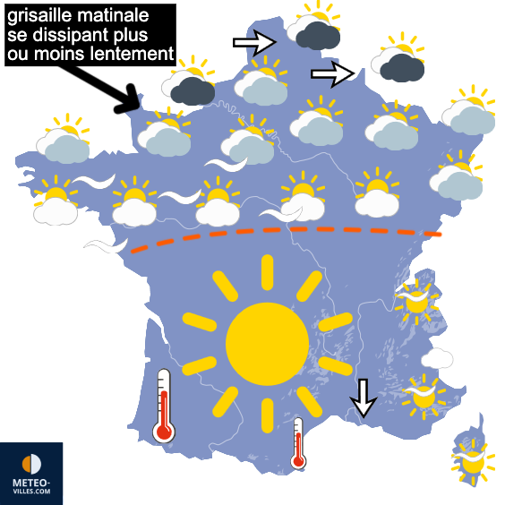 Carte de prévisions du temps du Vendredi 12 juin 2026