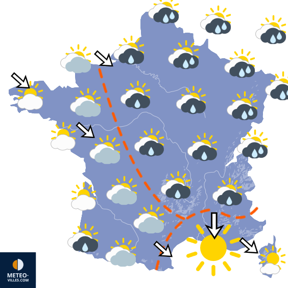 Carte de prévisions du temps du Samedi 6 juin 2026