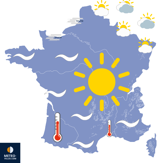 Carte de prévisions du temps du Dimanche 14 juin 2026